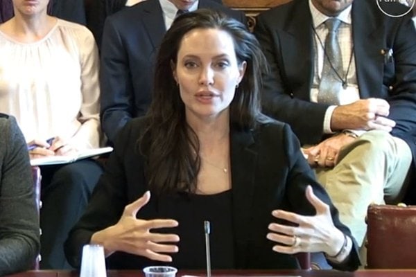 ANGELINA JOLIE testifies before the House of Lords in London on Sept. 8, 2015