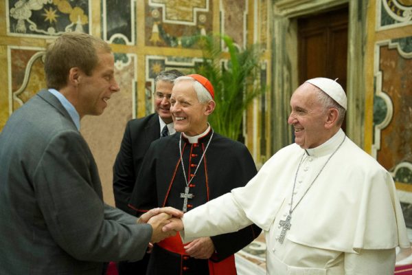 Patrick Novecosky meets Pope Francis in 2016